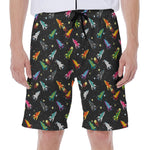Pixel Spaceships Pattern Print Men's Beach Shorts