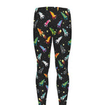 Pixel Spaceships Pattern Print Men's leggings