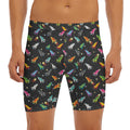 Pixel Spaceships Pattern Print Men's Long Boxer Briefs