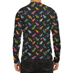 Pixel Spaceships Pattern Print Men's Long Sleeve Rash Guard