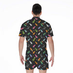 Pixel Spaceships Pattern Print Men's Rompers
