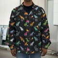Pixel Spaceships Pattern Print Men's Shirt Jacket