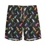 Pixel Spaceships Pattern Print Men's Sports Shorts
