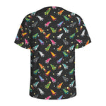 Pixel Spaceships Pattern Print Men's Sports T-Shirt