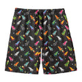 Pixel Spaceships Pattern Print Men's Swim Trunks