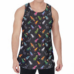 Pixel Spaceships Pattern Print Men's Velvet Tank Top