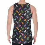 Pixel Spaceships Pattern Print Men's Velvet Tank Top