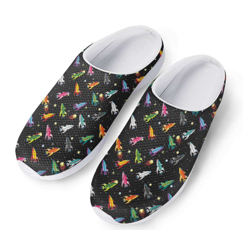 Pixel Spaceships Pattern Print Mesh Casual Shoes
