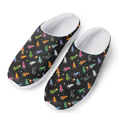 Pixel Spaceships Pattern Print Mesh Casual Shoes