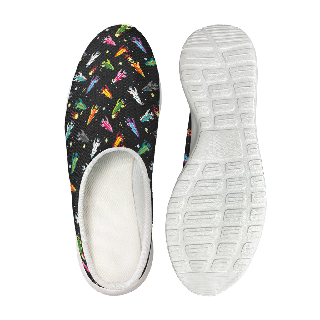 Pixel Spaceships Pattern Print Mesh Casual Shoes