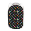 Pixel Spaceships Pattern Print Mesh Laundry Hamper