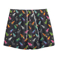Pixel Spaceships Pattern Print Mesh Shorts