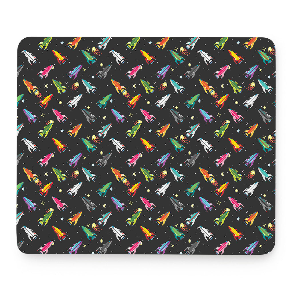 Pixel Spaceships Pattern Print Mouse Pad