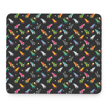 Pixel Spaceships Pattern Print Mouse Pad