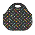 Pixel Spaceships Pattern Print Neoprene Lunch Bag