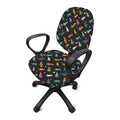 Pixel Spaceships Pattern Print Office Chair Cover