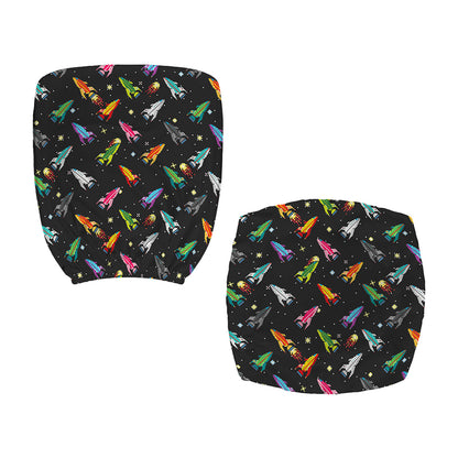 Pixel Spaceships Pattern Print Office Chair Cover