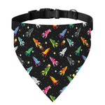 Pixel Spaceships Pattern Print Over The Collar Dog Bandana