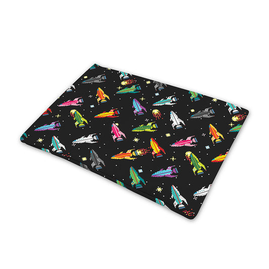 Pixel Spaceships Pattern Print Pet Cooling Mat Cover