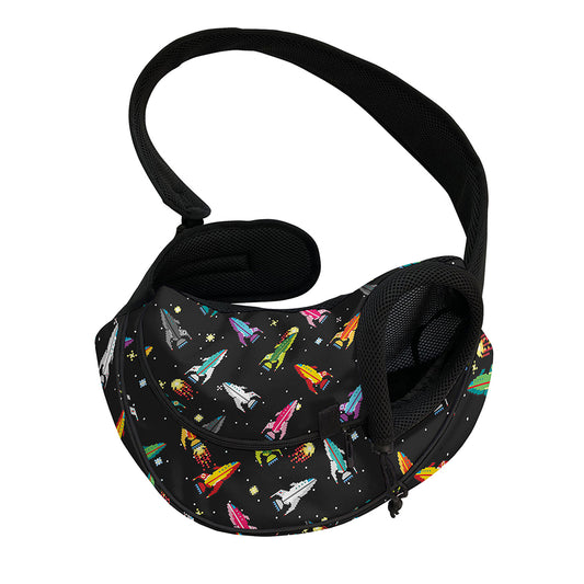Pixel Spaceships Pattern Print Pet Sling Carrier