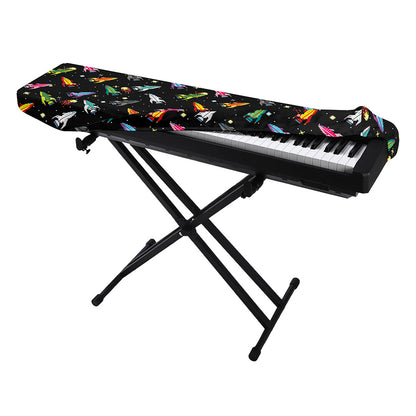 Pixel Spaceships Pattern Print Piano Keyboard Cover