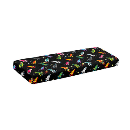 Pixel Spaceships Pattern Print Piano Keyboard Cover