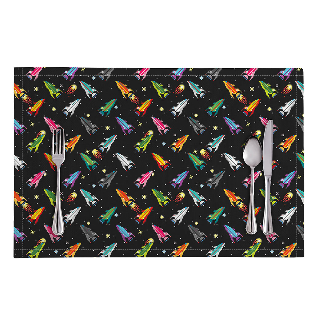 Pixel Spaceships Pattern Print Placemat