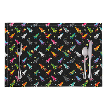 Pixel Spaceships Pattern Print Placemat