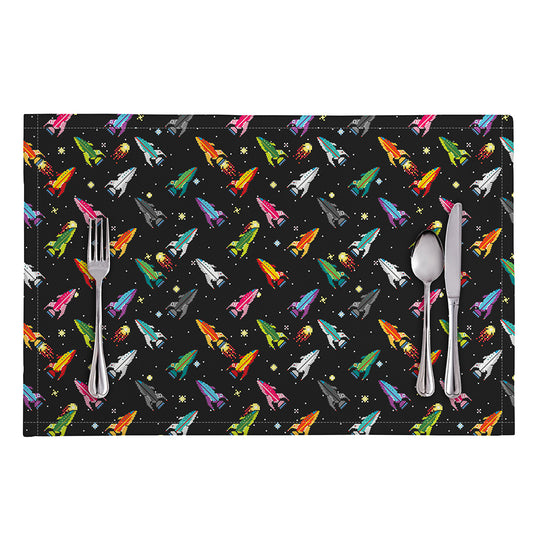 Pixel Spaceships Pattern Print Placemat