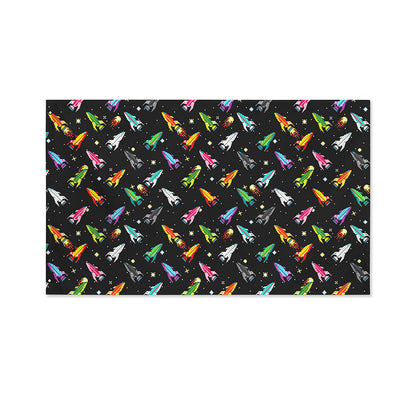 Pixel Spaceships Pattern Print Polyester Flag