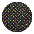 Pixel Spaceships Pattern Print Round Blanket