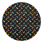 Pixel Spaceships Pattern Print Round Blanket