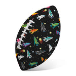 Pixel Spaceships Pattern Print Rugby Ball