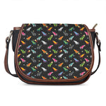 Pixel Spaceships Pattern Print Saddle Bag