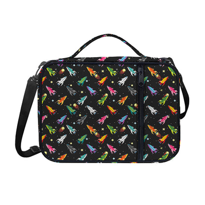 Pixel Spaceships Pattern Print Shoulder Strap Bible Bag