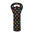 Pixel Spaceships Pattern Print Single Neoprene Wine Tote