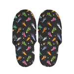 Pixel Spaceships Pattern Print Slippers
