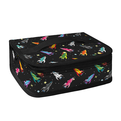 Pixel Spaceships Pattern Print Small Lunch Bag