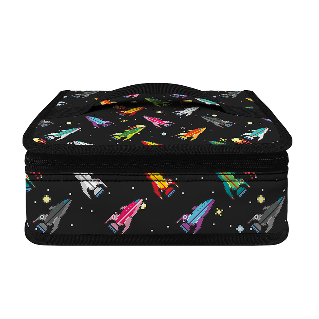 Pixel Spaceships Pattern Print Small Lunch Bag