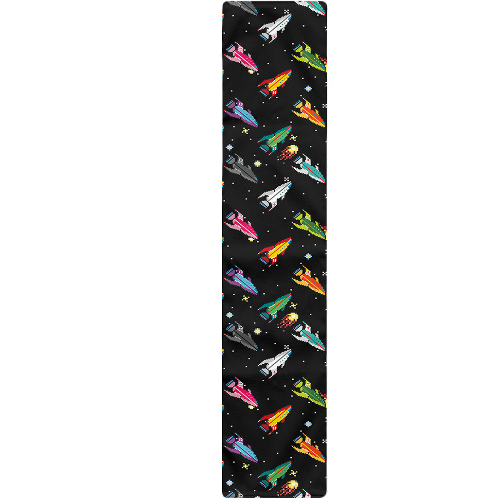 Pixel Spaceships Pattern Print Table Runner