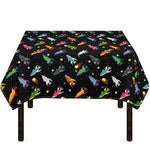 Pixel Spaceships Pattern Print Tablecloth