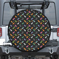 Pixel Spaceships Pattern Print Tire Cover With Camera Hole