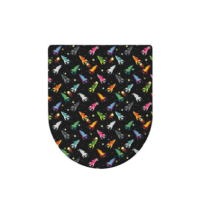 Pixel Spaceships Pattern Print Toilet Lid Cover