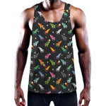 Pixel Spaceships Pattern Print Training Tank Top