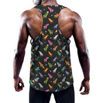 Pixel Spaceships Pattern Print Training Tank Top