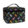 Pixel Spaceships Pattern Print Travel Makeup Bag