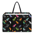 Pixel Spaceships Pattern Print Utility Tote Bag