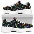Pixel Spaceships Pattern Print White Chunky Shoes