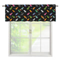 Pixel Spaceships Pattern Print Window Valance