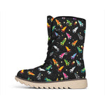 Pixel Spaceships Pattern Print Winter Boots